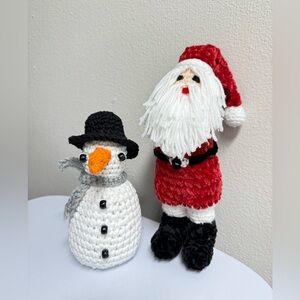 Crocheted Santa and Snowman Decor